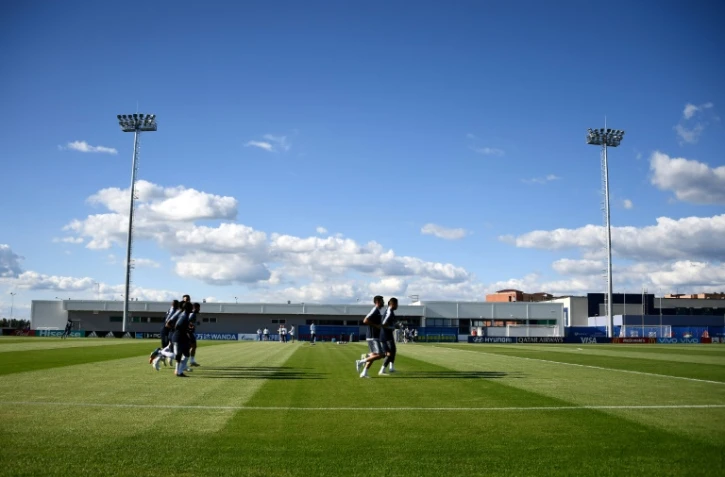 L'équipe de France à l'entraînement au stade Glebovets d'Istra, à 70 km à l'ouest de Moscou, le 2 juillet 2018