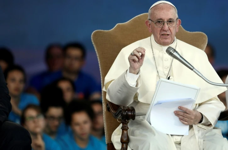 Le pape François s'exprime devant quelque 70.000 jeunes Italiens au Cirque Maxime de Rome, le 11 août 2018