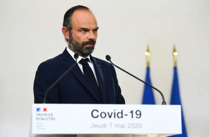 Le Premier ministre Edouard Philippe lors de la conférence de presse du 7 mai 2020 à Matignon, à Parisz