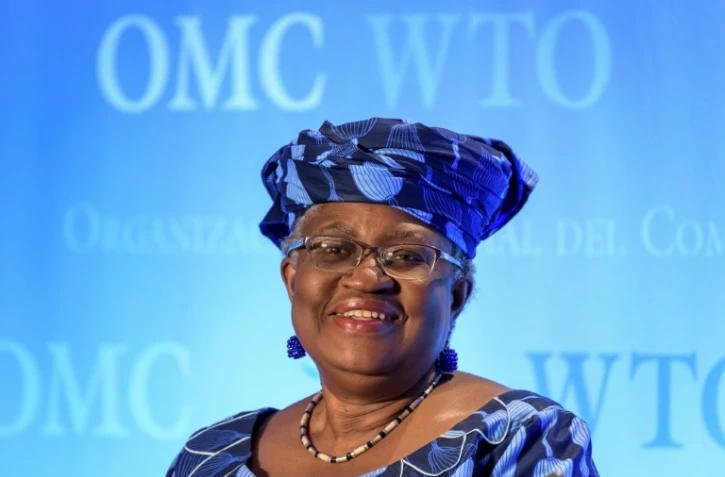 La Nigériane Ngozi Okonjo-Iweala lors d'une audition à l'OMC, le 15 juillet 2020 à Genève