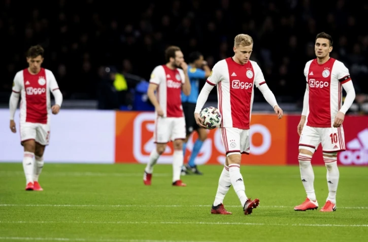 Les joueurs de l'Ajax Amsterdam lors d'un match de championnat à Alkmaar, le 1er mars 2020