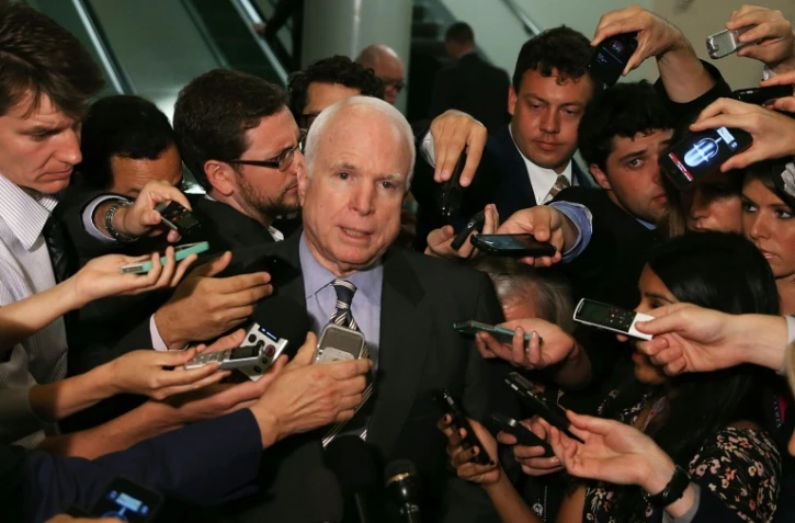Photo d'archive du sénateur américain John McCain après une réunion à huis-clos au sujet de la Syrie au Capitol à Washington aux Etats-Unis, le 3 septembre 2013