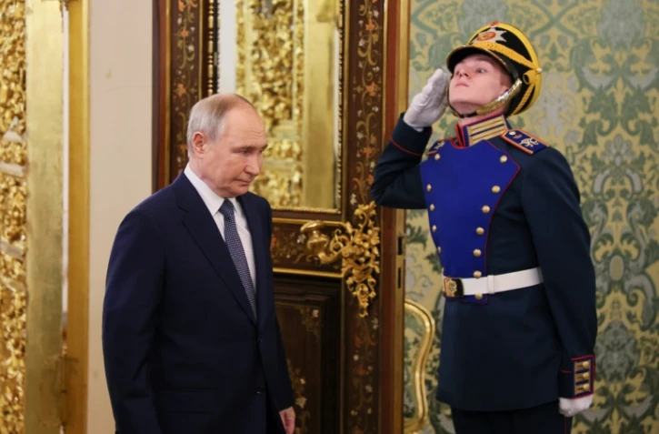 Le président russe Vladimir Poutine au Kremlin, le 17 mars 2025 à Moscou
