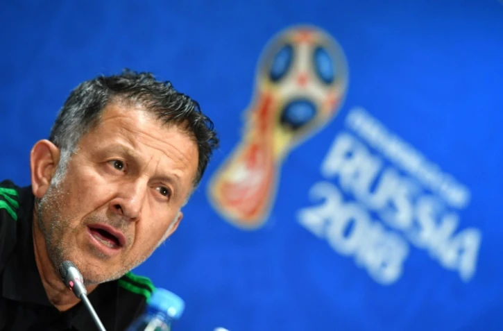 L'entraîneur du Mexique Juan Carlos Osorio lors de la conférence de presse de veille de match au stade Loujniki à Moscou, le 16 juin 2018