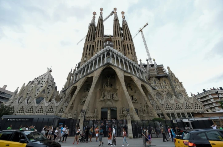 La Sagrada Familia (la Sainte Famille), édifice emblématique de Barcelone, a obtenu enfin un permis de construire, après 137 ans de chantier illégal. Barcelone le 19 aôut 2017.