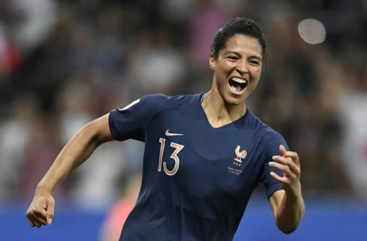 La Française Valérie Gauvin ouvre la marque contre la Norvège au Mondial féminin, le 12 juin 2019 à Nice 