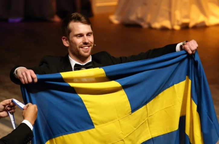 Le sommelier suédois Jon Arvin Rosengren, sacré champion du monde de cette profession, le 19 avril 2016 à Mendoza, en Argentine