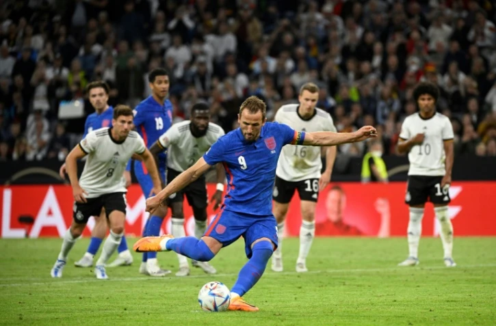 Harry Kane égalise pour l'Angleterre face à l'Allemagne, en Ligue des nations, le 7 juin 2022 à Munich