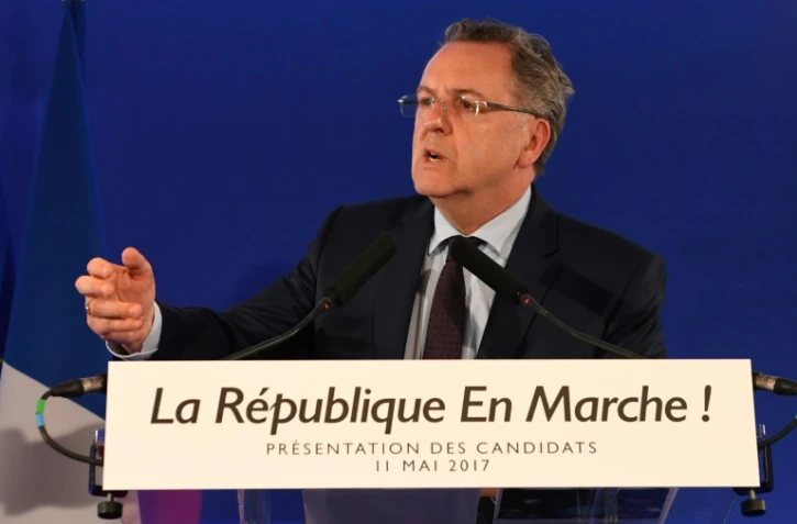 Richard Ferrand, secrétaire général du mouvement La République en marche (EMA) en conférence de presse le 11 mai 2017 à Paris