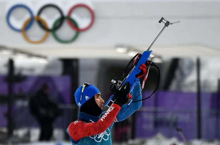 Le biathlète Martin Fourcade lors d'une séance d'entraînement avant les Jeux d'hiver, le 7 février 2018 à Pyeongchang
