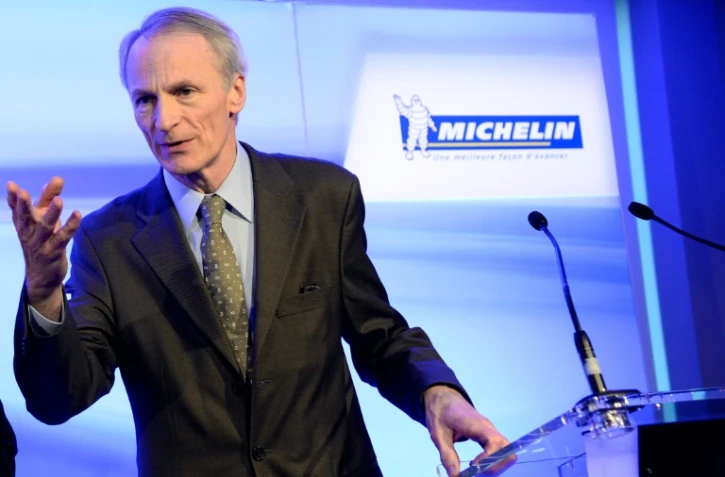 Le président du groupe Michelin, Jean-Dominique Senard, lors d'une conférence de presse, à Paris, le 16 février 2016