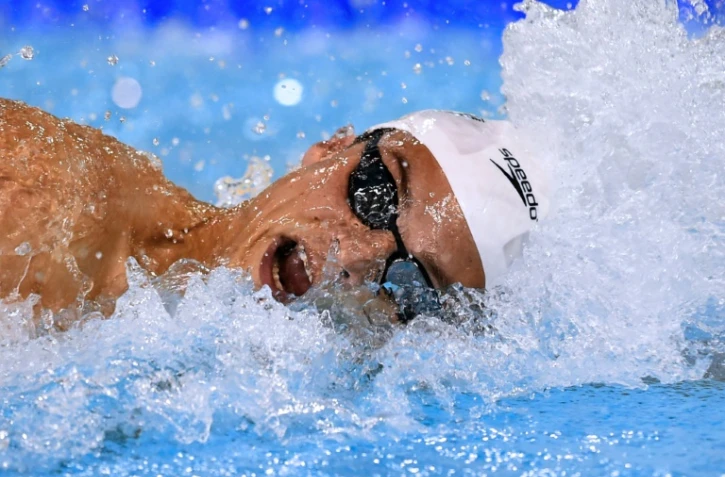 Florent Manaudou sur 100 m libre aux Championnats de France, le 1er avril 2016 à Montpellier