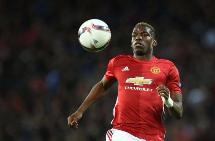 Le milieu de terrain français de Manchester United Paul Pogba contre Anderlecht, le 20 avril 2017 à Old Trafford