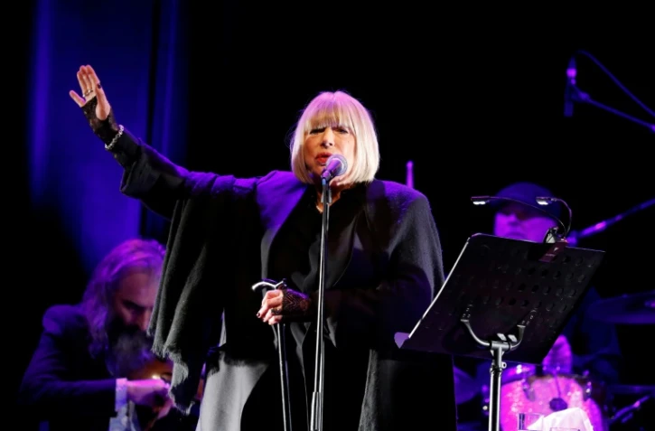 La chanteuse et actrice britannique Marianne Faithfull en concert au Bataclan, le 25 novembre 2016 à Paris