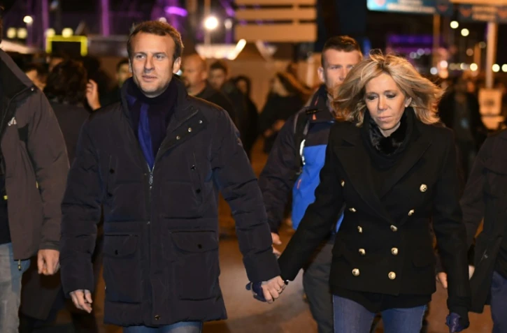 Le président français Emmanuel Macron et son épouse Brigitte, le 4 novembre 2017 au Havre 