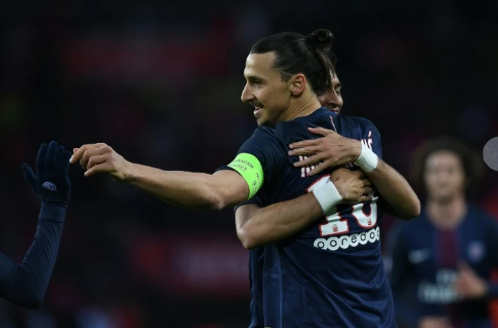 L'attaquant vedette du PSG Zlatan Ibrahimovic auteur d'un doublé lors de l'ultime journée de L1 face à Nantes au Parc des Princes, le 14 mai 2016