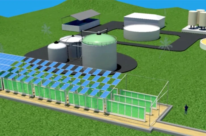 Visuel du projet - Unité de production micro algues et station d'épuration
Sainte-Rose (Photo : Bioalgostral)