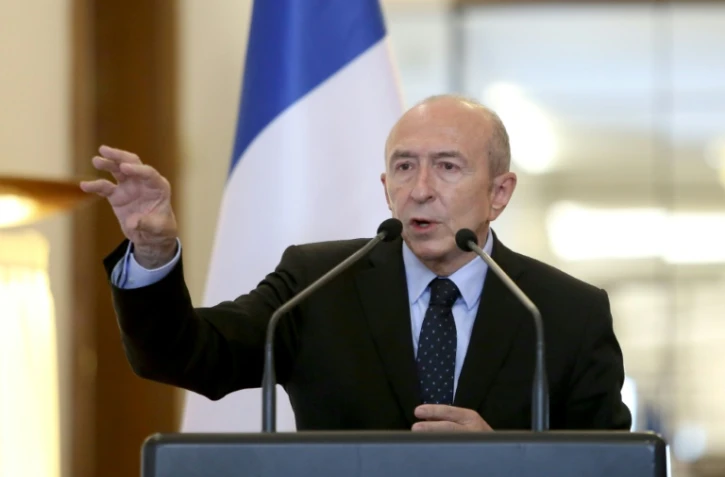 Le ministre de l'Intérieur Gérard à Tirana le 15 décembre 2017