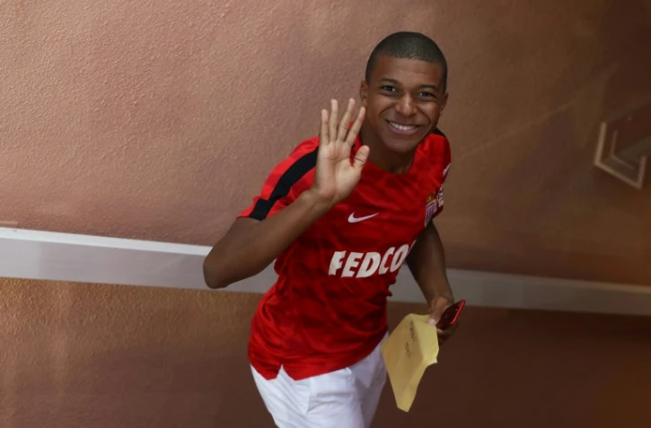 L'attaquant de Monaco Kylian Mbappé avant le match contre Marseille à Louis II, le 27 août 2017