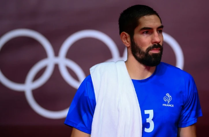 Le handballeur français Nicolas Karabatic lors du quart de finale des Jeux olympiques de Tokyo entre la France et Bahrein le 3 août 2021