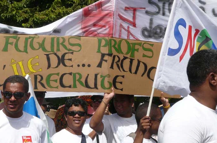 Les enseignants dans la manifestation du 1er mai 2010 (Photo.MT)