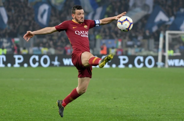 Le défenseur latéral italien Alessandro Florenzi, sous le maillot de l'AS Rome face à la Lazio, le 2 mars 2019