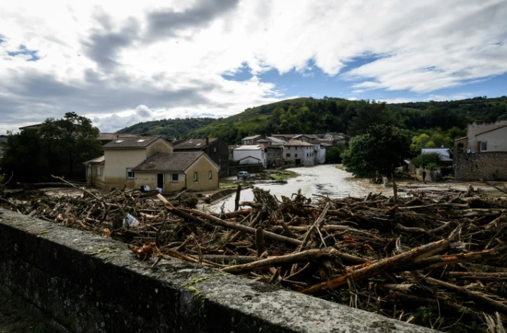 Les dégâts des inondations dans le village de Limony, dans le département de l'Ardèche, le 18 octobre 2024