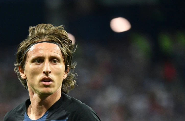 Le Croate Luka Modric lors du match gagné face au Danemark en 8e de finale du Mondial le 2 juillet 2018