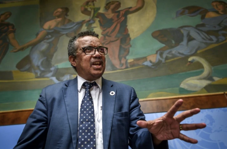 Tedros Adhanom Ghebreyesus, directeur de l'OMS, à Genève en Suisse, le 18 mai 2018