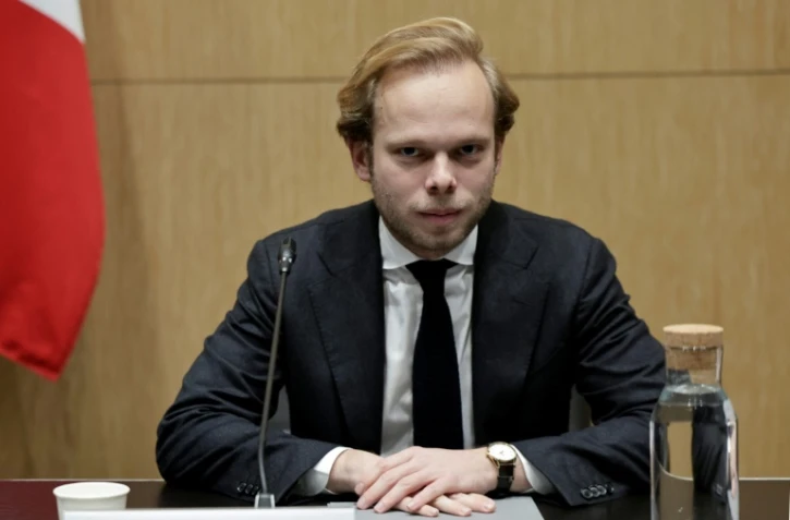 Le rapporteur de la commission d'enquête sur l'audiovisuel public, de l'UDR allié au RN, Charles Alloncle, le 17 décembre 2025 à l'Assemblée nationale à Paris