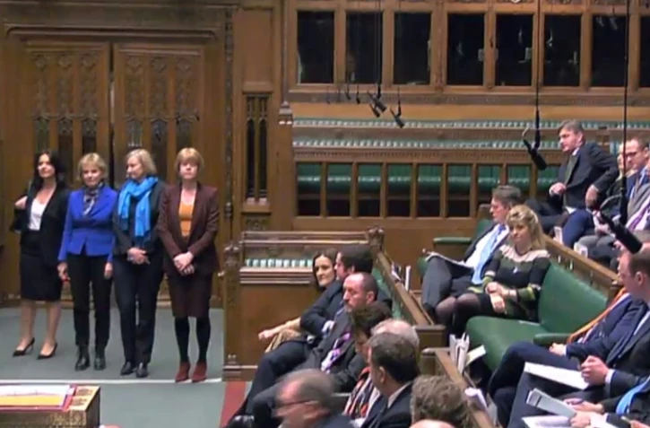 Les trois députées qui ont quitté le 20 février 2019 le Parti conservateur, sur une photo fournie par le Parlement britannique.
