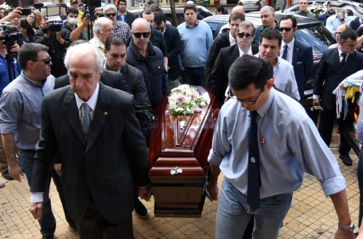 Les obsèques le 15 mai 2022 à Asuncion du procureur antidrogue paraguayen Marcelo Pecci assassiné en Colombie 