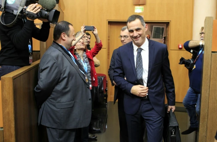 Le dirigeant nationaliste Gilles Simeoni, le 17 décembre 2015 l'Assemblée de Corse, à Ajaccio