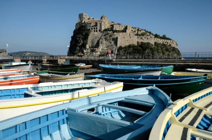 L'île italienne d'Ischia le 18 octobre 2017, qui accueille une réunion des ministres de l'Intérieur du G7
