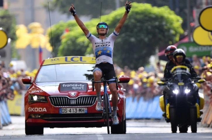 L'Italien Matteo Trentin remporte en solitaire la 17e étape du Tour de France, le 24 juillet 2019 à Gap
