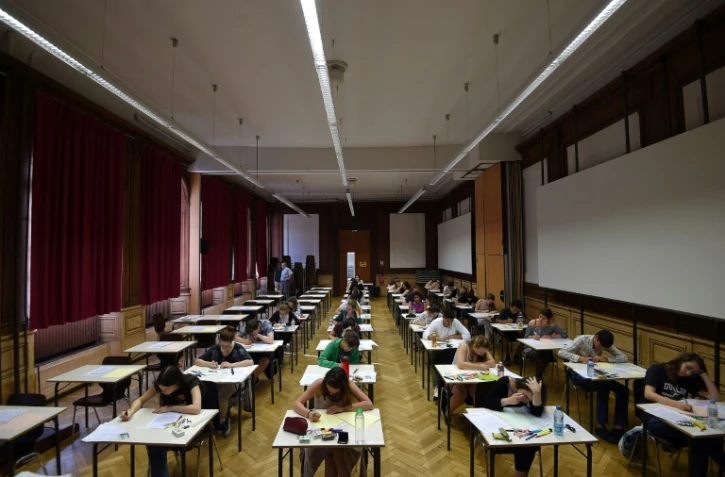 L'épreuve de philo du bac 2018 débute lundi, salle d'examen du lycée Fustel de Coulanges  de Strasbourg, le 15 juin 2017