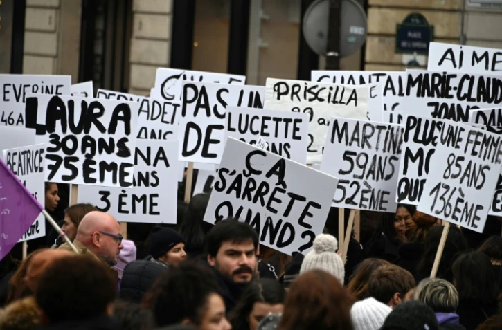 Manifestation à Paris le 23 novembre 2019 pour dire "stop" aux violences sexistes et sexuelles et aux féminicides