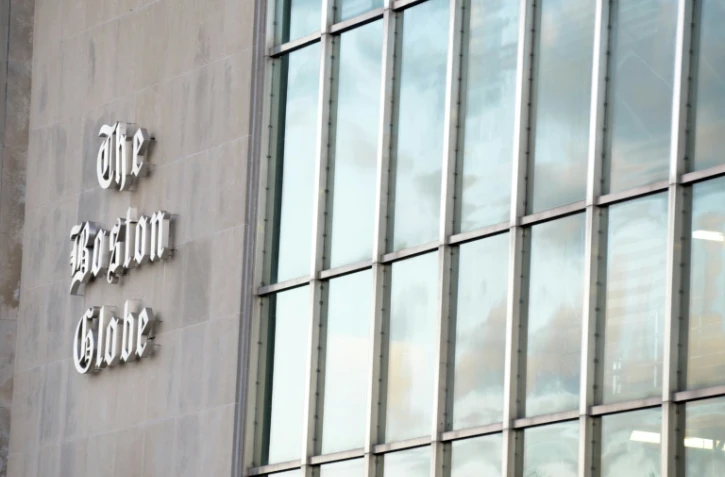 La façade du quotidien "The Boston Globe", photographiée le 20 février 2013, à Boston, dans le Massachusetts