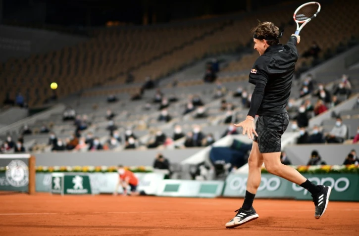 Dominic Thiem impressionnant contre Marin Cilic sur le central Philippe Chatrier à Roland-Garros, le 28 septembre 2020