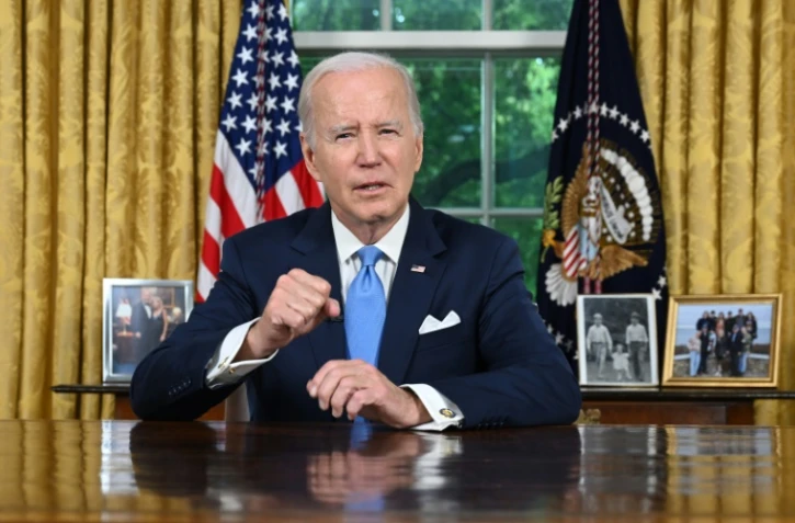 Le président américain Joe Biden s'adresse à la nation à la Maison Blanche, le 2 juin 2023 à Washington