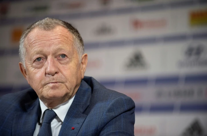 Le président de l'Olympique lyonnais Jean-Michel Aulas en conférence de presse le 15 octobre 2019 à Décines-Charpieu, près de Lyon