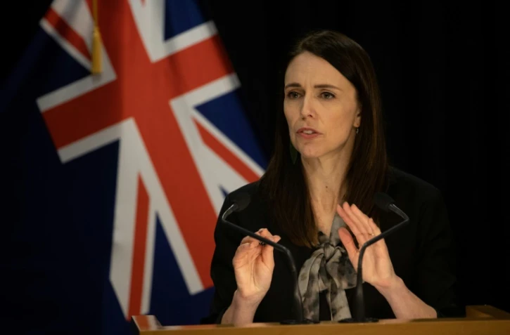 La Première ministre néo-zélandaise Jacinda Ardern lors d'une conférence de presse consacrée au Covid-19, le 12 août 2020