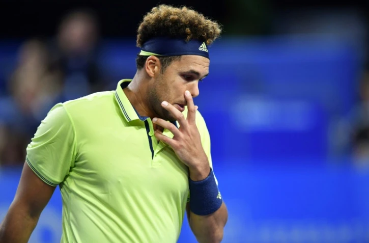 Jo-Wilfried Tsonga face à Nicolas Mahut lors du Tournoi de Montpellier, le 8 février 2018 