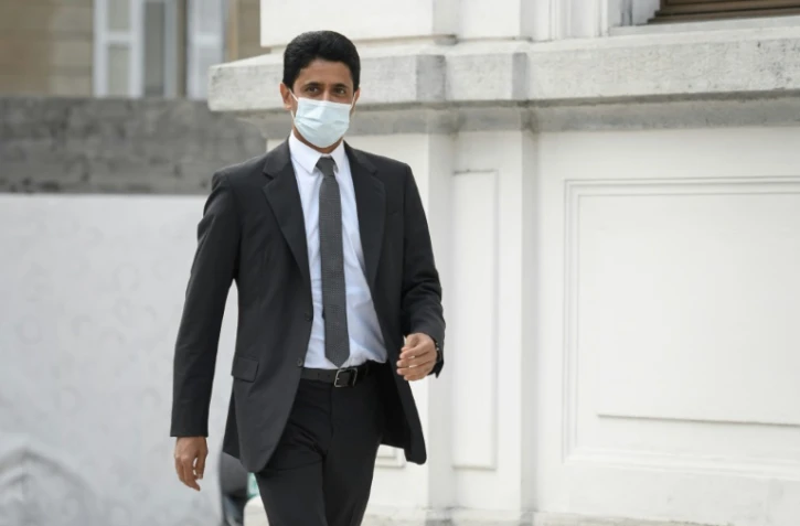 Le président du beIN Media et du PSG Nasser Al-Khelaïfi, à son arrivée au Tribunal pénal fédéral de Bellinzone, le 14 septembre 2020