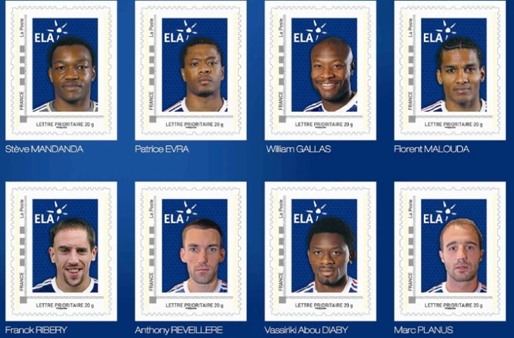 Timbres collectors à l'effigie des joueurs (Photo : DR)