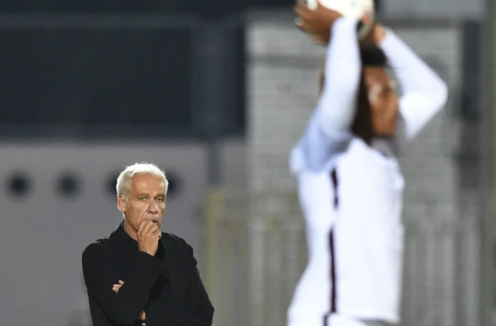 Le sélectionneur de l'équipe de France Espoirs Pierre Mankowski, le 2 septembre à Kiev lors du match face à l'Ukraine