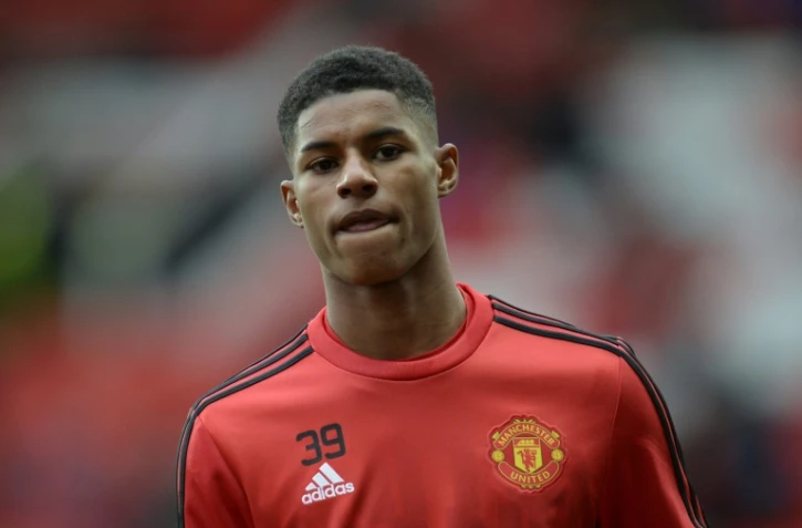 L'attaquant de Manchester United Marcus Rashford à l'échauffement avant le match face à Arsenal, le 28 février 2016 à Old Trafford