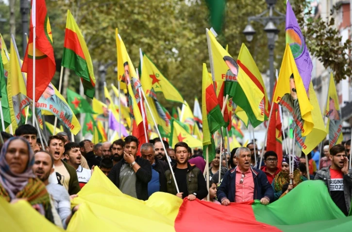 Manifestationà Marseille le 12/10/2019, pour protester contre l'offensive turque dans le nord de la Syrie, malgré le tollé international et les menaces de sanctions américaines