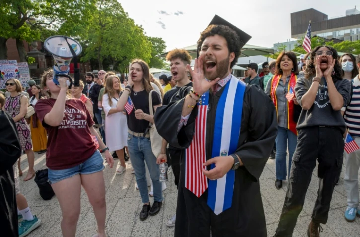 Manifestation d'étudiants d'Harvard le 27 mai 2025