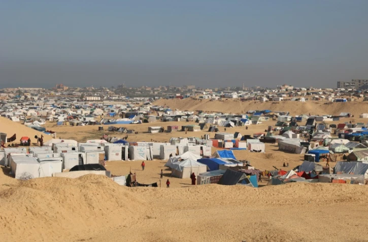 Un camp pour déplacés palestiniens à Rafah, dans le sud de la bande de Gaza, le 21 février 2024